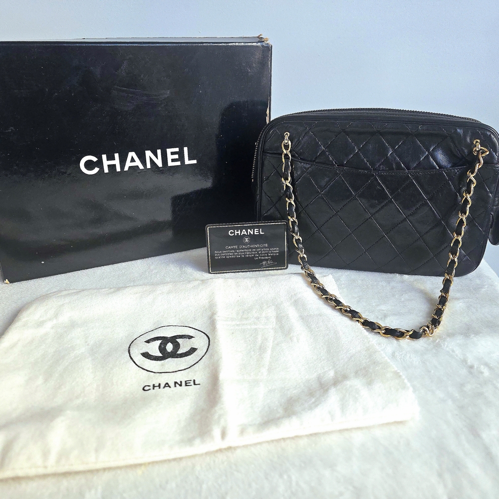 AUTHENTIC Chanel SERIES 0 (1986-1988) Camera Bag FULL SET